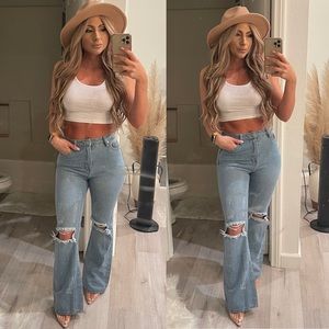 High waist flare leg jeans